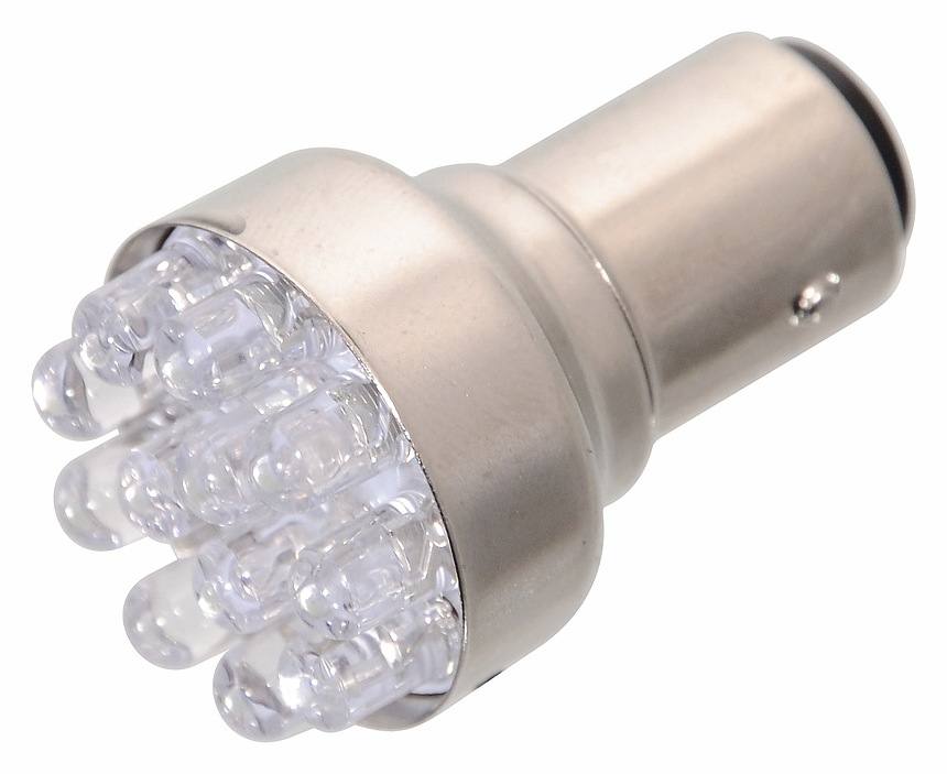 Žárovka 12LED 12V BaY15d bílá