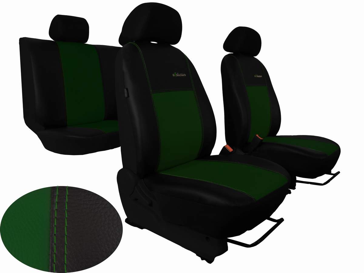 Autopotahy HYUNDAI i20 II, od r. v. 2014-2020, EXCLUSIVE kůže zelené