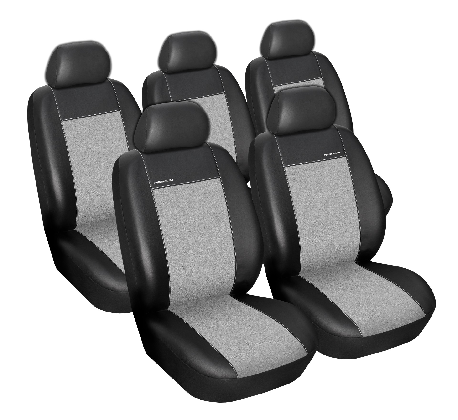 Autopotahy Seat Alhambra, od r. 1995-2009, 5míst, Eco kůže + alcantara šedé