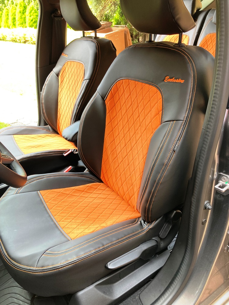 Autopotahy DACIA JOGGER, 5 MÍST, od r. 2021, VELVET EXCLUSIVE oranžové