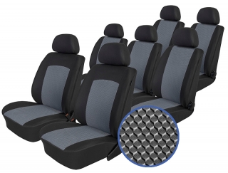 Autopotahy DACIA LODGY, 7 míst, BEZ STOLKŮ A BEZ LOKETNÍ OPĚRKY, 2012-2016, Dynamic šedé