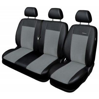Autopotahy Ford Transit Custom, 3 místa, r. v. 2012-2023, Eco kůže + alcantara šedé